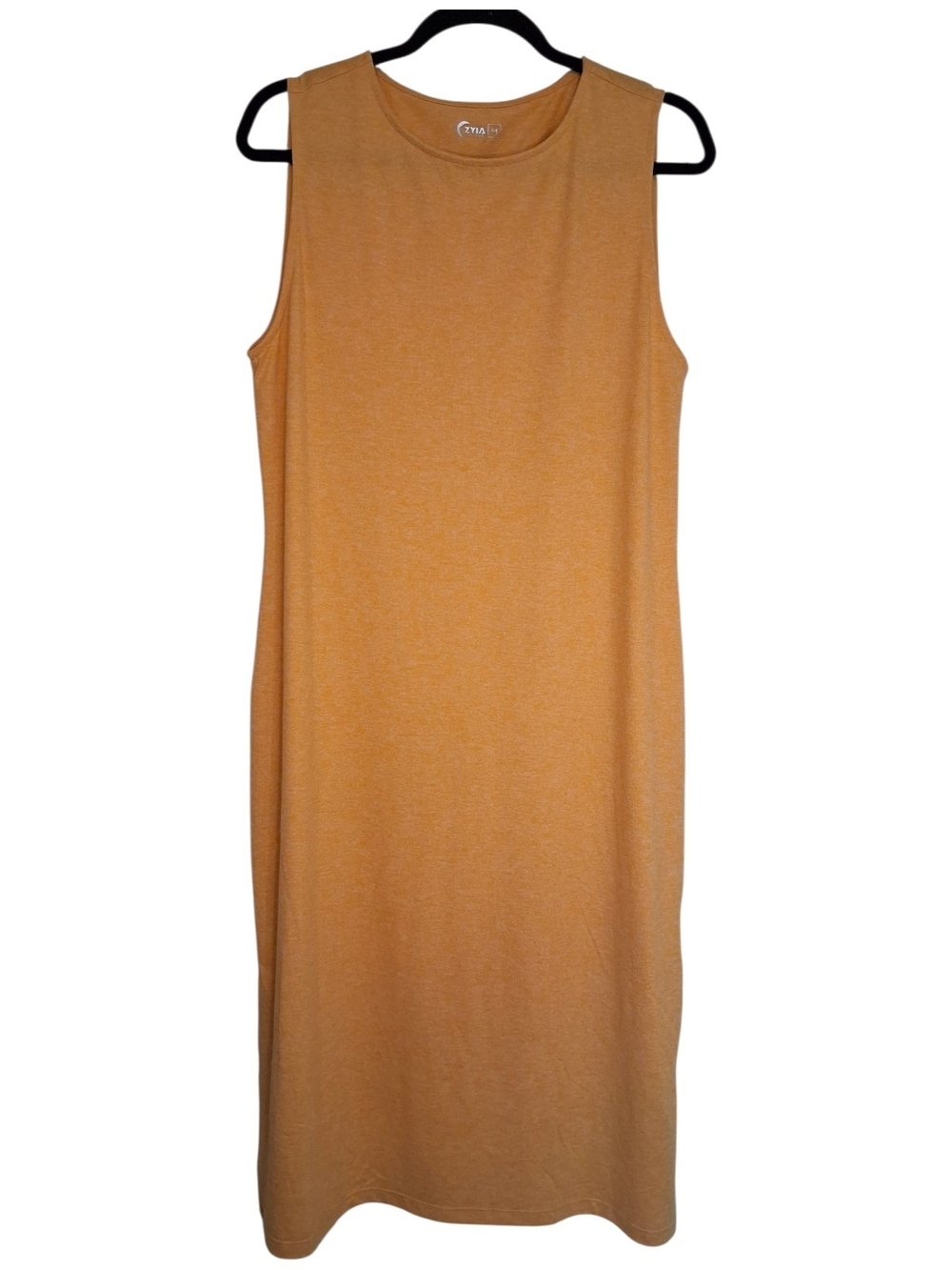 ZYIA Active Heathered Yellow Midi Dress Size Medium